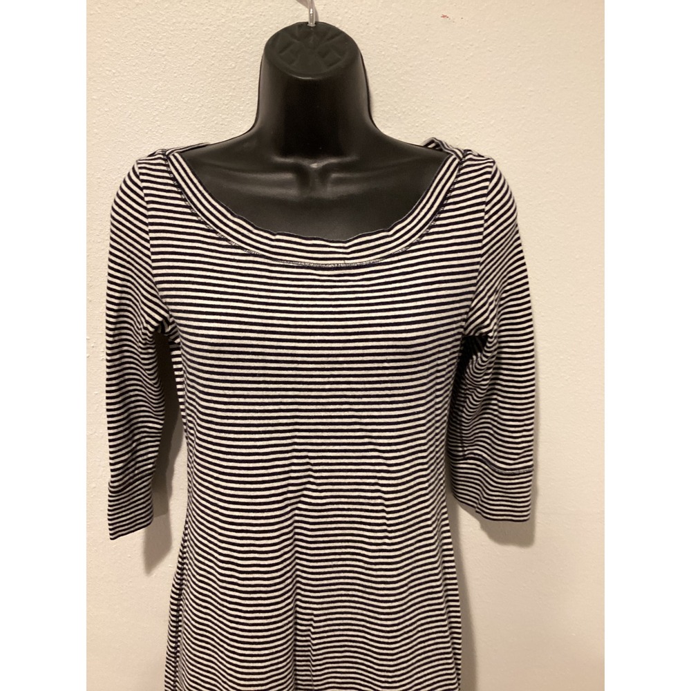 Banana Republic Striped Boatneck 3/4 Sleeve‎ Dress Navy White XS - Picture 2 of 6